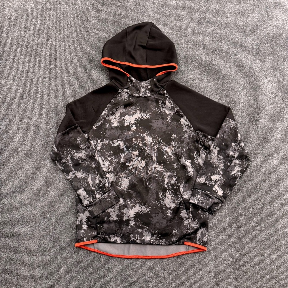 Old Navy Boys Techie Fleece Hoodie Grey Black Camo Go-Dry Sweatshirt Size L 10